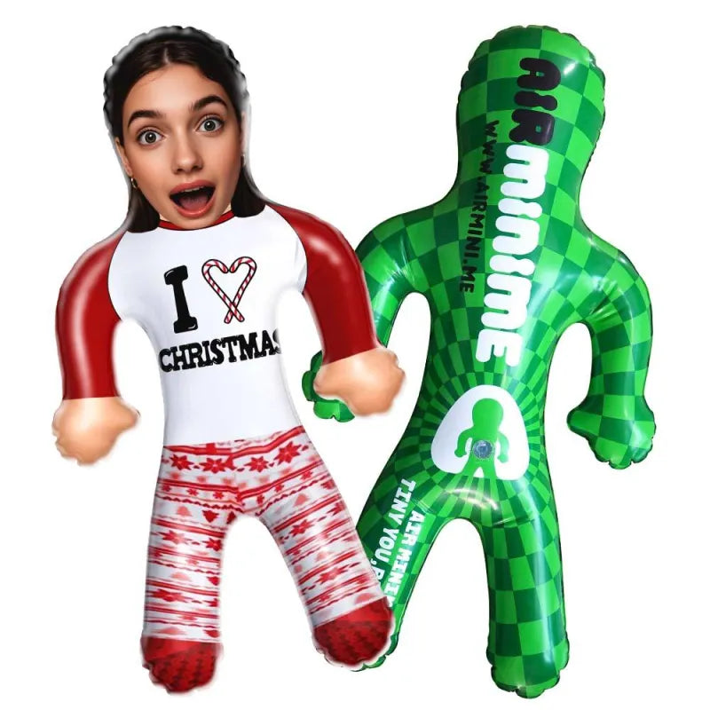 Custom Face I Love Christmas Blow Up Dolls Funny Inflatable Balloon