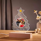Christmas Family Tree Photo Night Light Custom Engraved 3D Lamp 7 Colors Acrylic Night Light