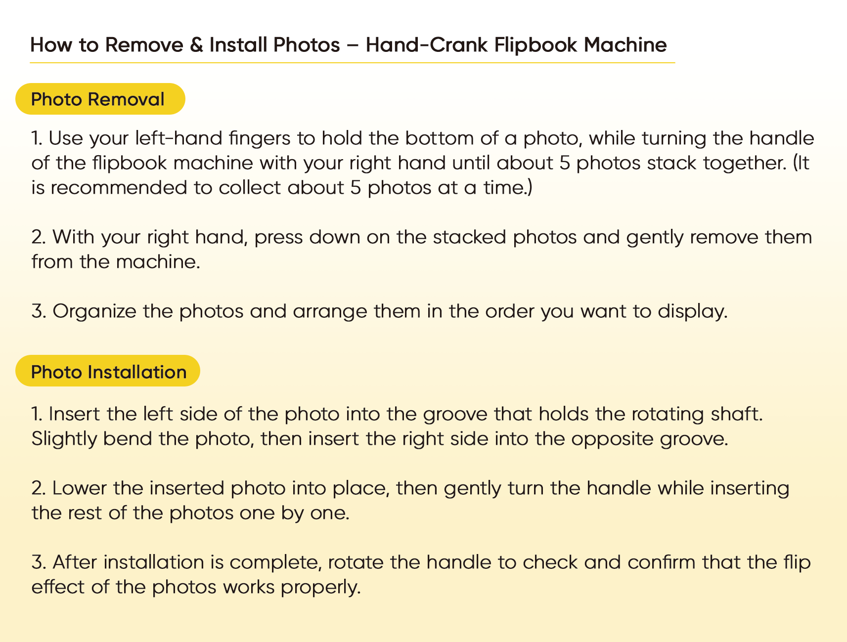 Custom Photo Flipbook Frame Animation Machine Hand-cranked Detachable Photos With Light