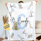 Personalized Winnie the Pooh Throw Blanket with Name Gift for Kids