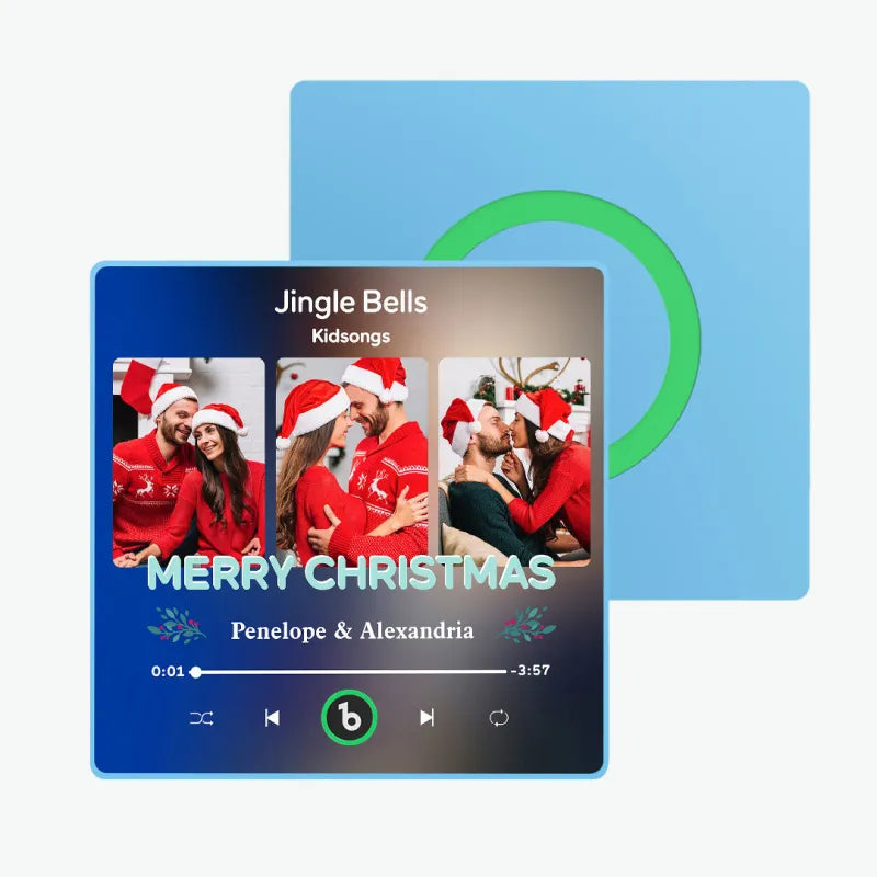 FridgeBeats Framed 4.0 Custom 3 Photos Music Fridge Magnet