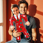 Custom Face Red Christmas Suit Blow Up Dolls Funny Inflatable Balloon