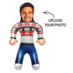 Custom Face Christmas Sweater Blow Up Dolls Funny Inflatable Balloon