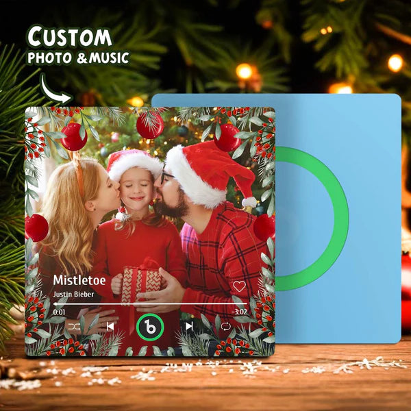 FridgeBeats Frameless Personalized Family Photo Music Fridge Magnet Christmas Gifts for Family Custom Music Magnets