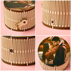 Custom Photo Cylindrical Hand Crank Music Box Can Play Music Without Phone
