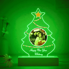 Christmas Family Tree Photo Night Light Custom Engraved 3D Lamp 7 Colors Acrylic Night Light