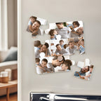 Personalized Photo Puzzle-Shaped Fridge Magnet – Custom Gift for Father