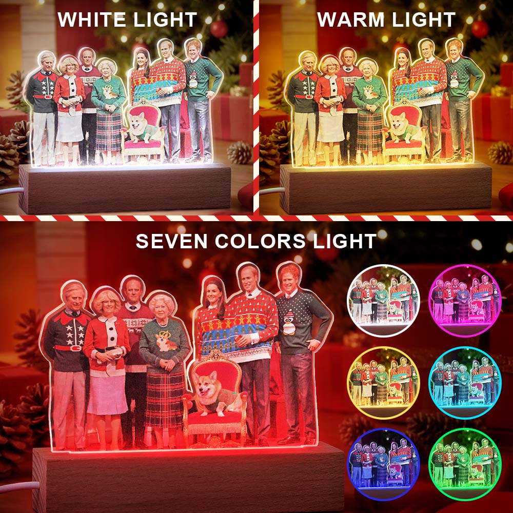 Personalized Photo Shape 3D LED Light Christmas Gift For Family Members