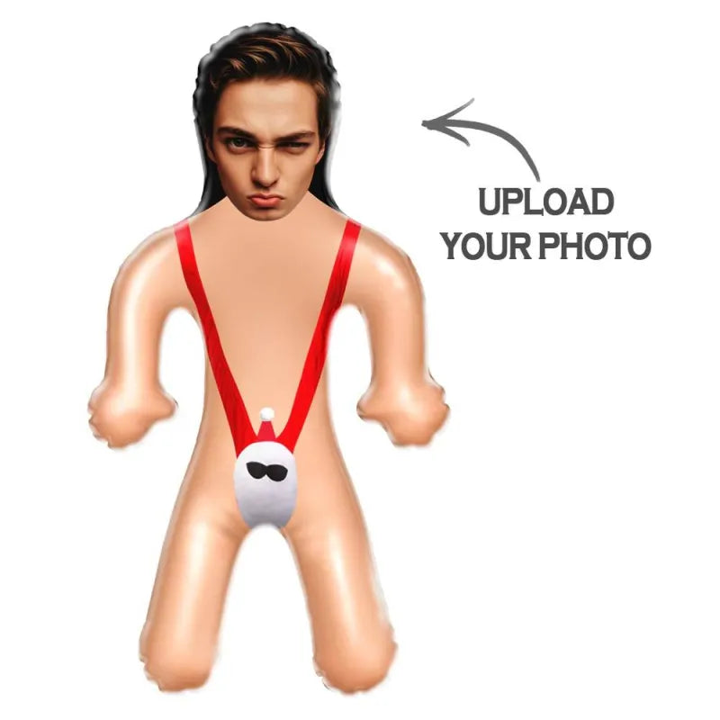 Custom Face Sexy Santa Mankini Blow Up Dolls Funny Inflatable Balloon