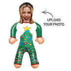 Custom Face Green Christmas Pyjama Set Blow Up Dolls