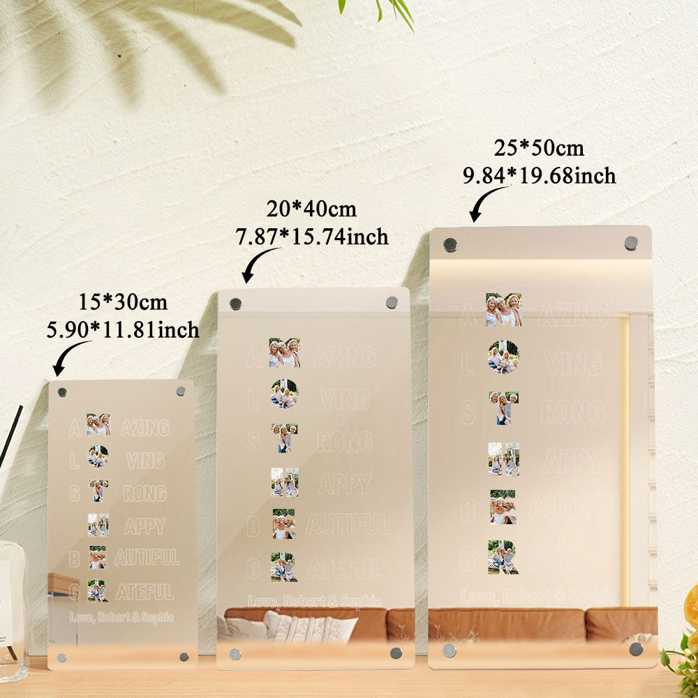 Personalized Photo Mirror Light Amazing Mother's Mirror Lamp Mother's Day Gifts for Mom