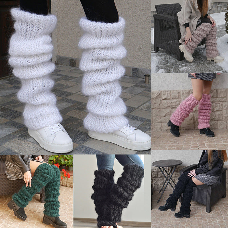 Mohair Long Tube Pile Style Foot Casual Knitted Bunching Socks