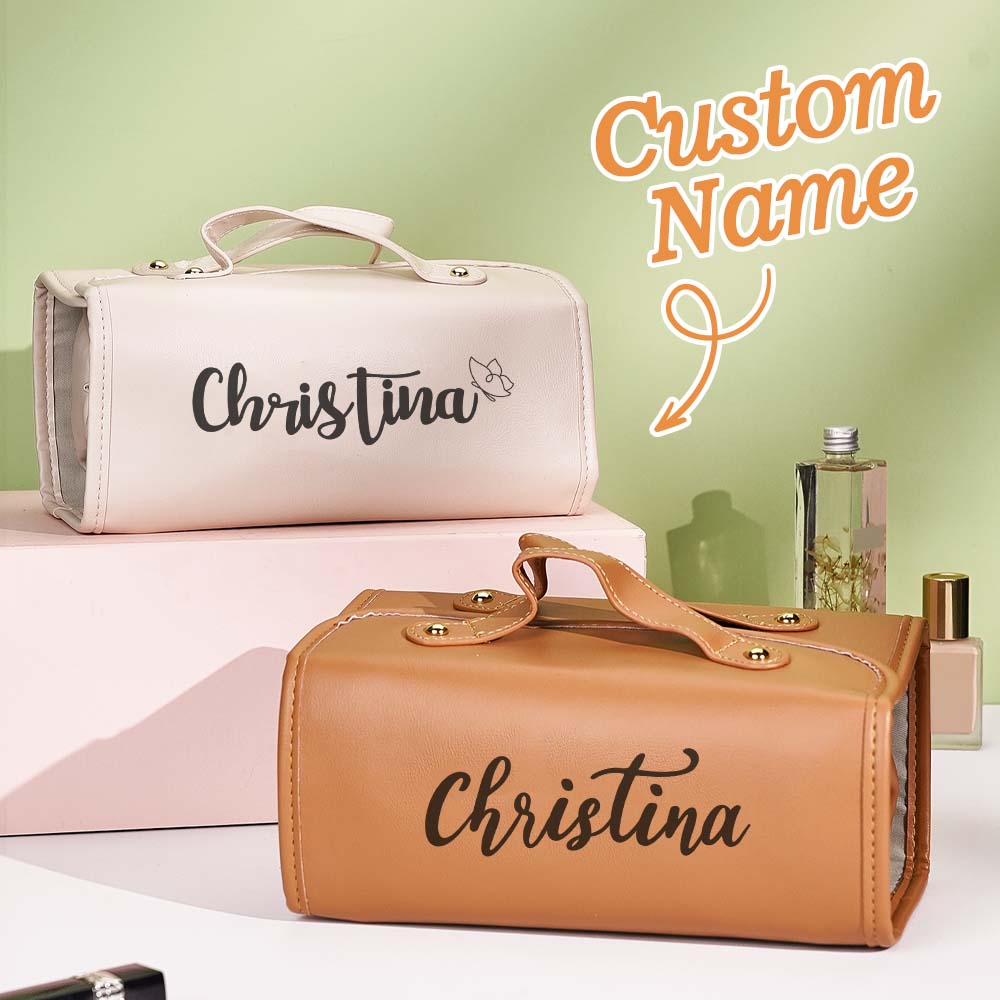 Personalized Name Makeup Bag Custom Cosmetic Storage Pouch Gift