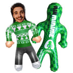 Custom Face Green Christmas Jumper Blow Up Dolls Funny Inflatable Balloon