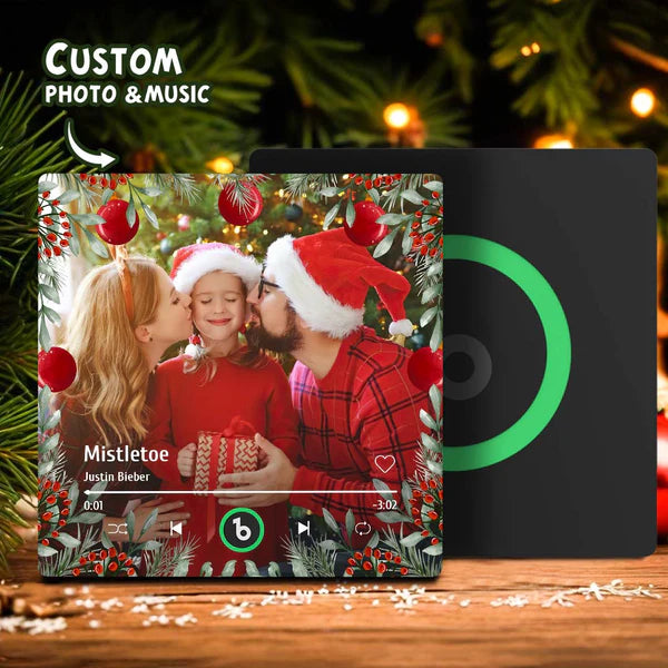 FridgeBeats Frameless Personalized Family Photo Music Fridge Magnet Christmas Gifts for Family Custom Music Magnets