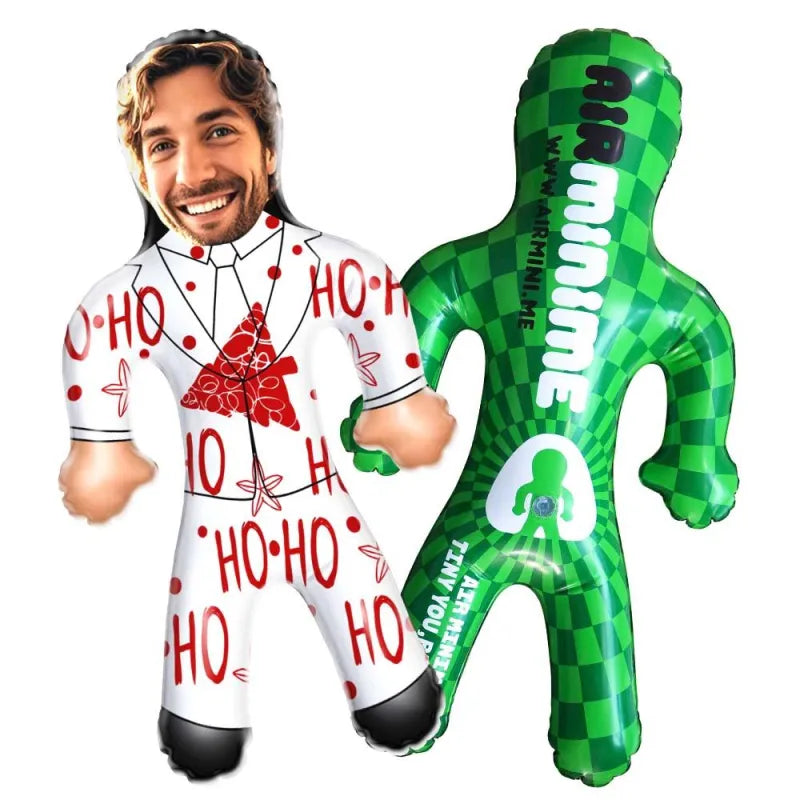 Custom Face White Christmas Suit Blow Up Dolls Funny Inflatable Balloon