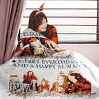 Personalized Name Throw Blanket Custom Photo Christmas Blanket