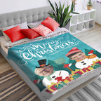 Christmas Blanket Custom Face Blanket Merry Christmas Snowman Blanket Gift