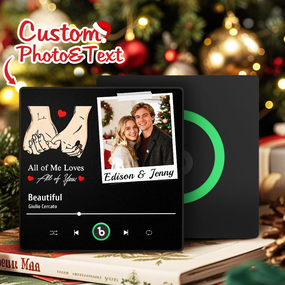 FridgeBeats Framed 4.0 Custom Photo "All Of Me Loves All Of You" Music Fridge Magnet