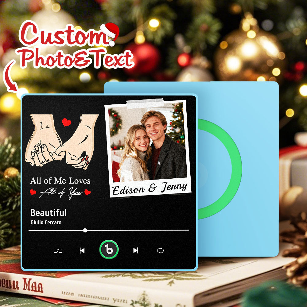 FridgeBeats Framed 4.0 Custom Photo "All Of Me Loves All Of You" Music Fridge Magnet