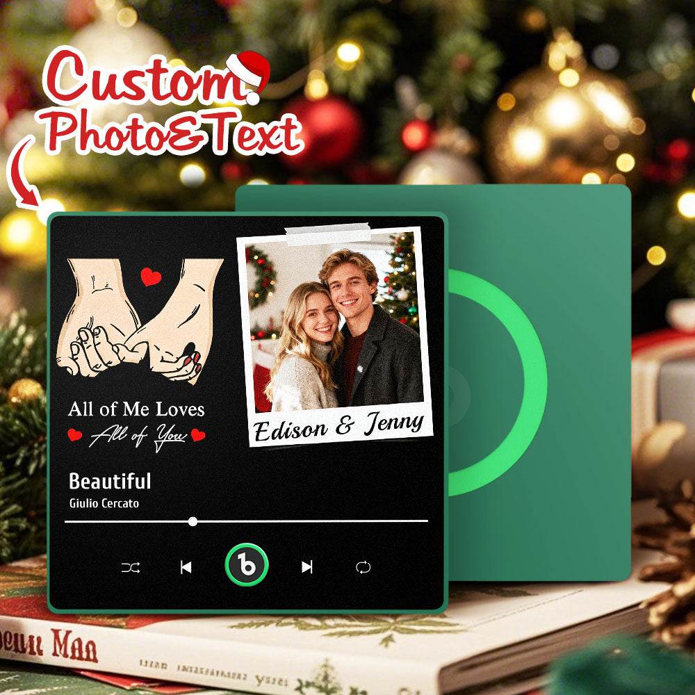 FridgeBeats Framed 4.0 Custom Photo "All Of Me Loves All Of You" Music Fridge Magnet