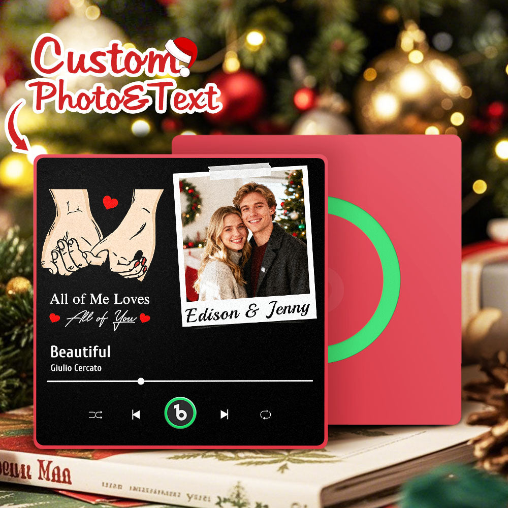 FridgeBeats Framed 4.0 Custom Photo "All Of Me Loves All Of You" Music Fridge Magnet