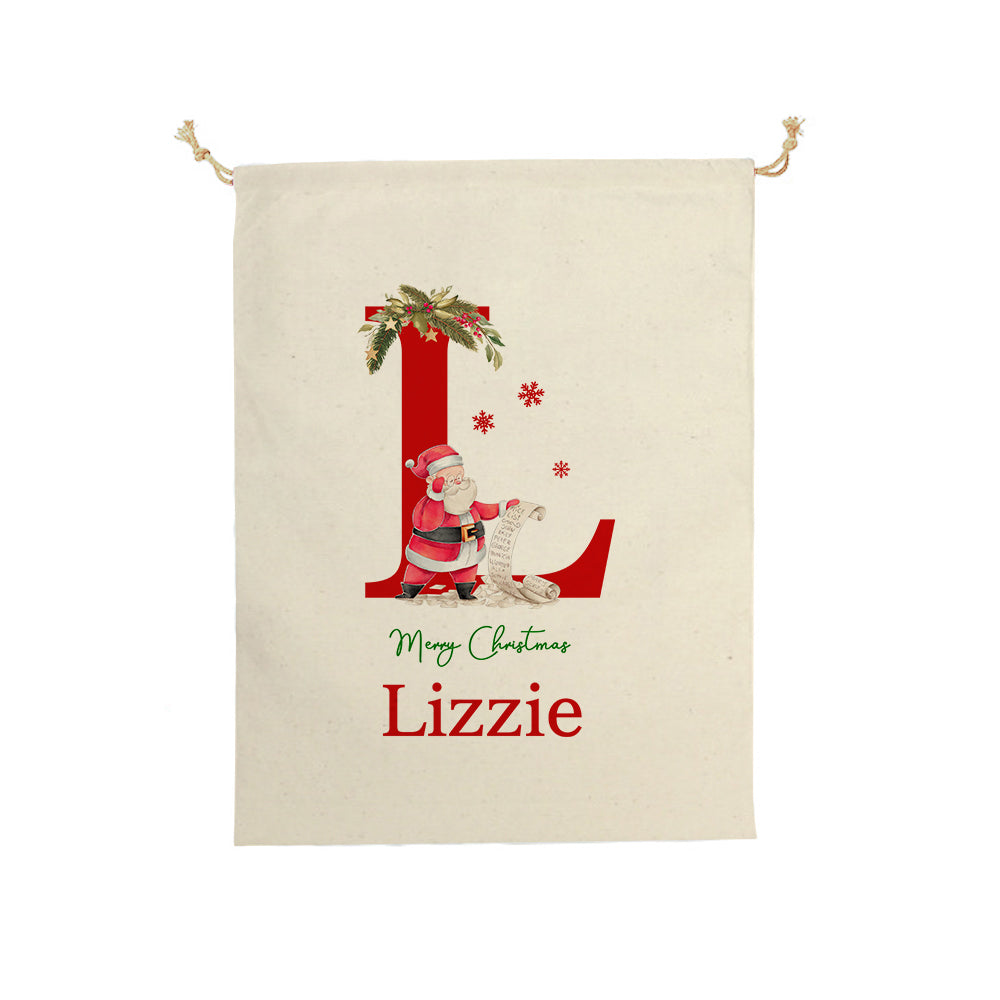 Personalised Santa Sack Christmas Gift Bag with Drawstring