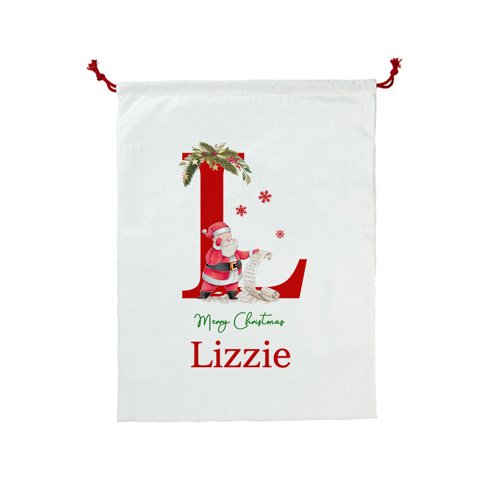Personalised Santa Sack Christmas Gift Bag with Drawstring