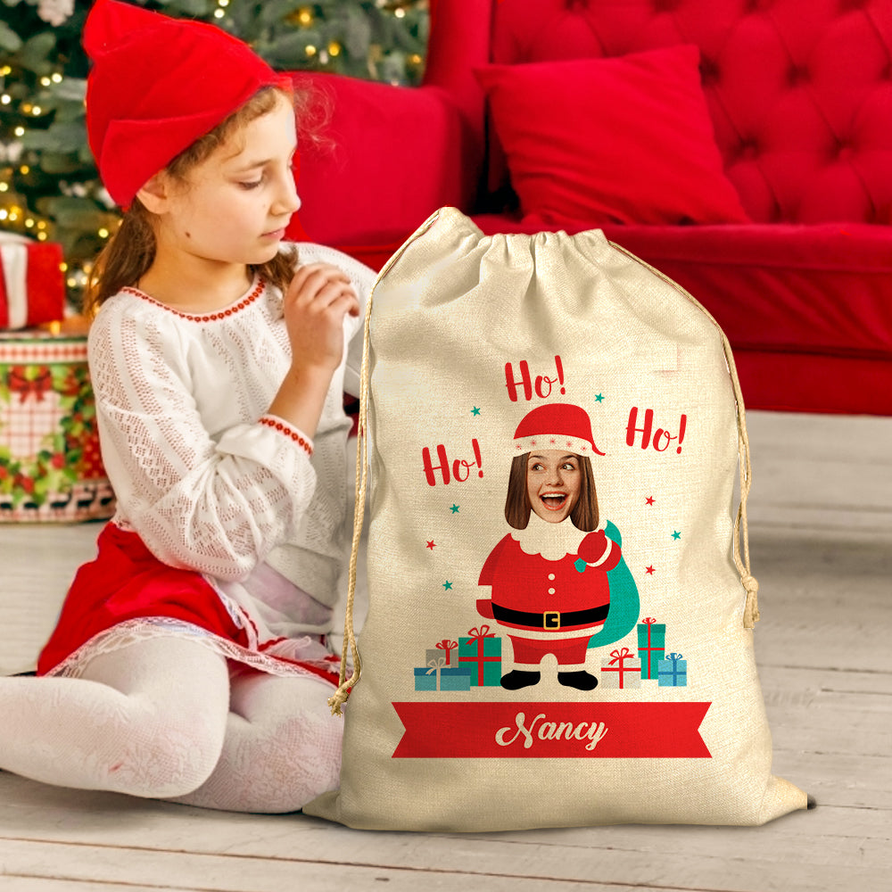 Personalised Santa Sack Large Christmas Gift Bag with Drawstring