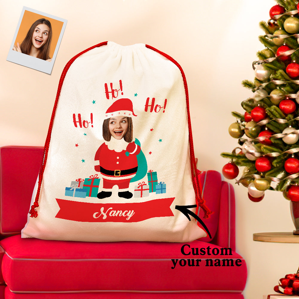 Personalised Santa Sack Large Christmas Gift Bag with Drawstring