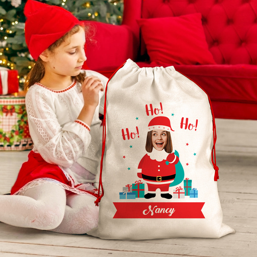 Personalised Santa Sack Large Christmas Gift Bag with Drawstring