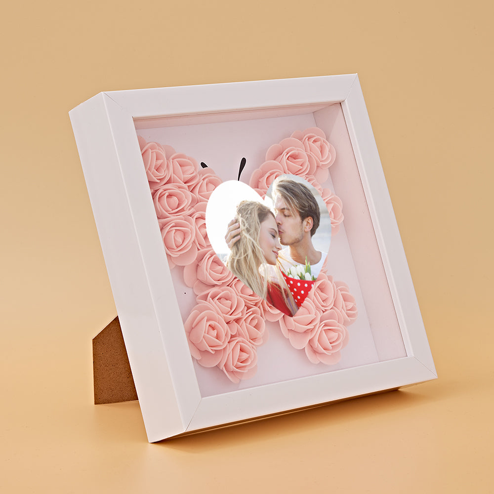 Custom Photo Flower Shadow Box Personalized Heart Flower Shadowbox Frame Gift