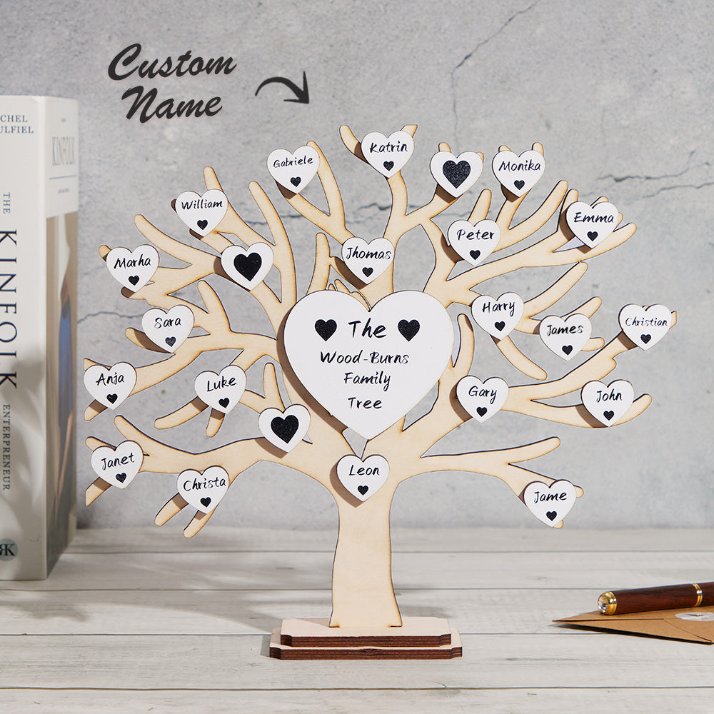 Custom Name Family Tree Personalized Engraved Desk Decoration Anniversary Gifts