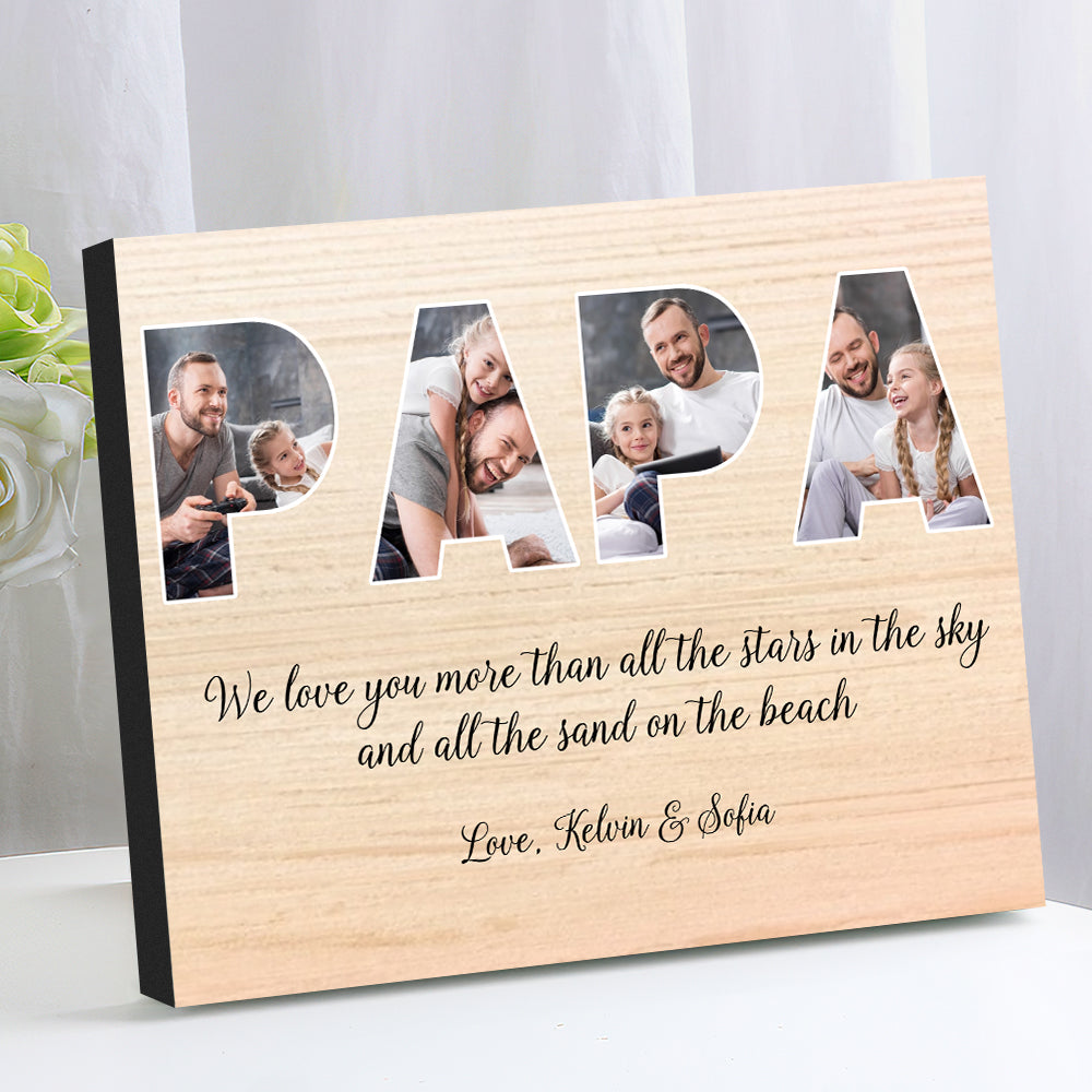 Custom Daddy Photo Frame Personalized Letter Photo Collage Frame Gift for Dad
