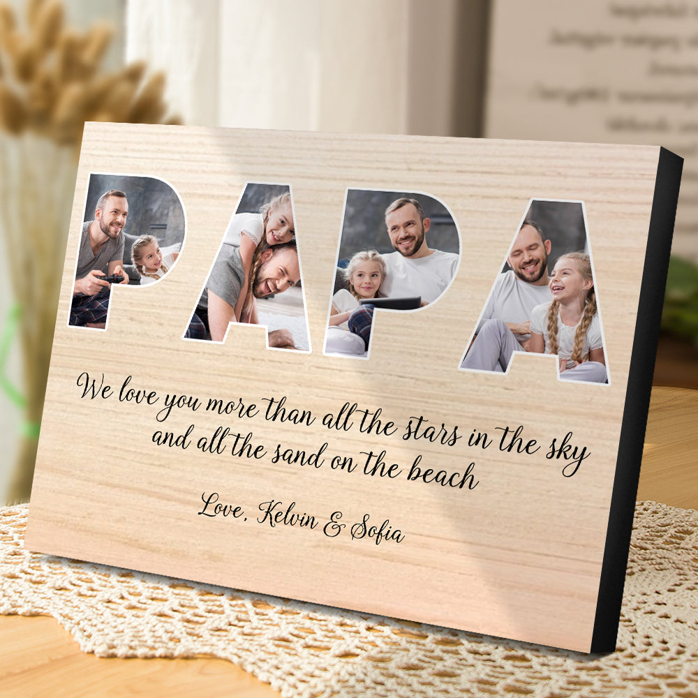 Custom Daddy Photo Frame Personalized Letter Photo Collage Frame Gift for Dad