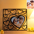 Custom Heart-shaped Photo Frame Wood Acrylic Photo Decor Anniversary Gift for Lover