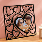 Custom Heart-shaped Photo Frame Wood Acrylic Photo Decor Anniversary Gift for Lover