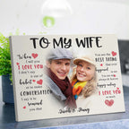 To My Wife Custom Photo Frame Personalised Decor Couples Gift