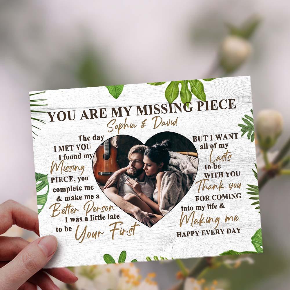 You Are My Missing Piece Custom Photo Plaque Couple Photo Acrylic Plaque