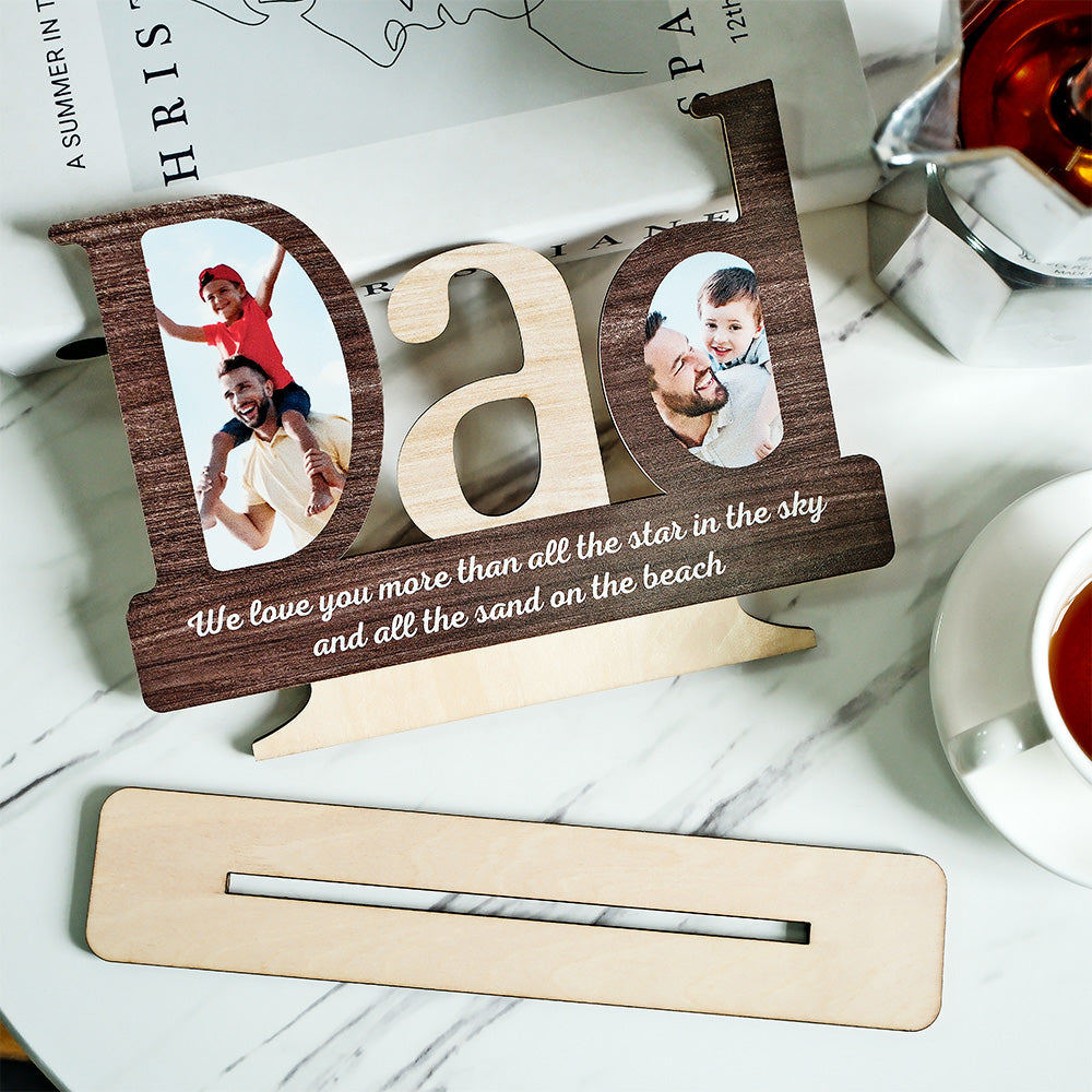 Custom Photo Engraved Ornaments Creative Father's Day Wooden Gifts