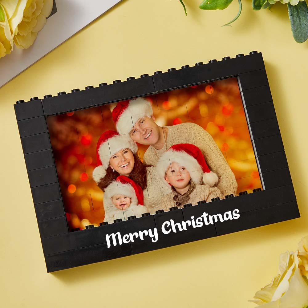 Custom Text Black Building Block Photo Frame – Birthday & Christmas Gift (Frame Only, Insert Your Own Photo)