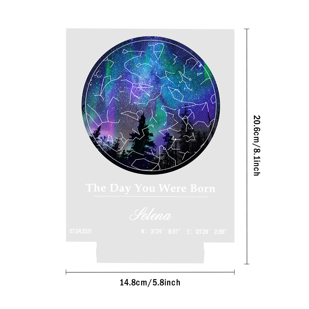Custom Star Map Acrylic Colorful Night Light Day You Were Born Kids Gift