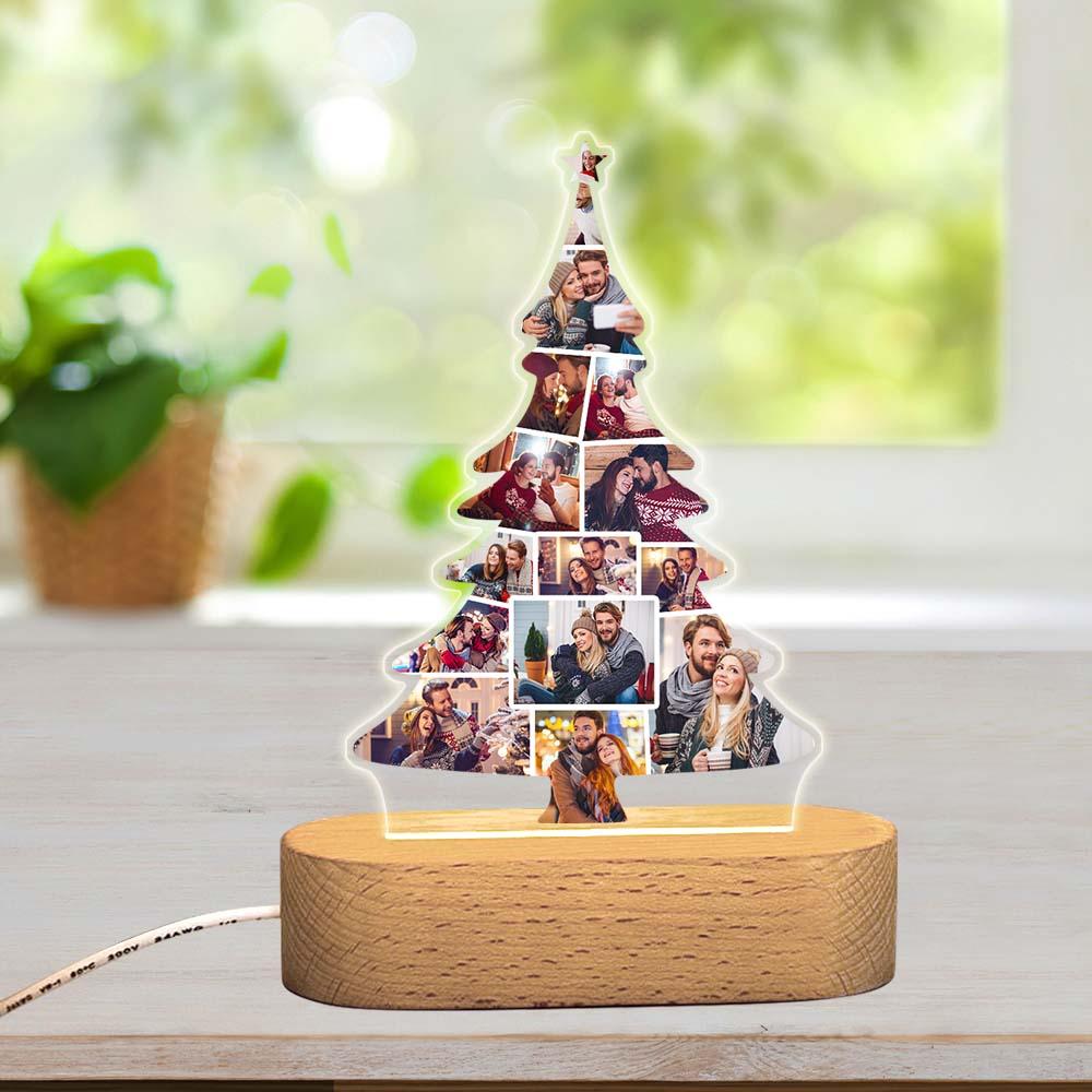 Custom Christmas Tree Photo Lights Personalized Gifts With Pictures Night Light Home Decor Gift For Christmas