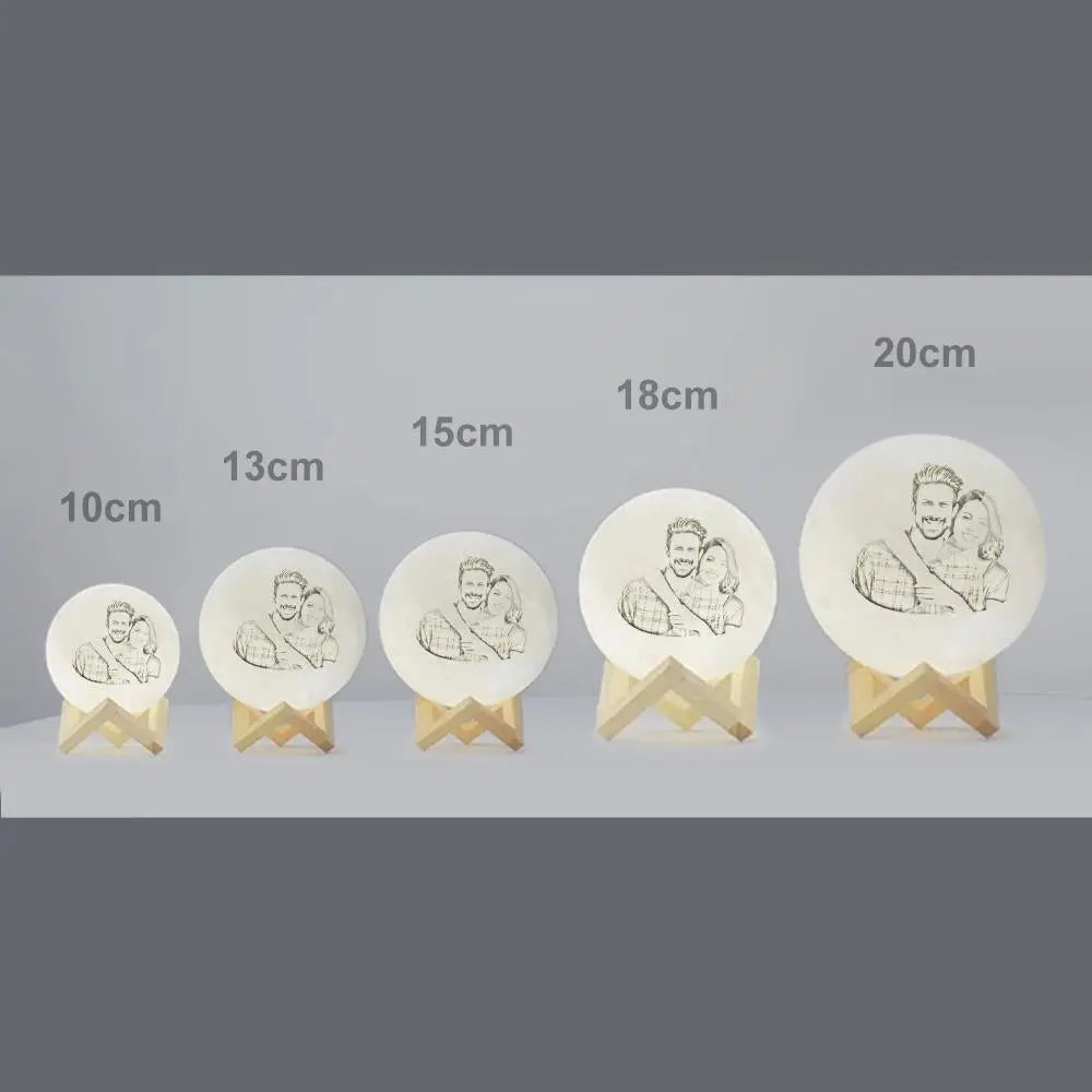 Custom Photo Moon Lamp Name 3d Light Christmas Gift Engraved Moon Lamp Family Gift