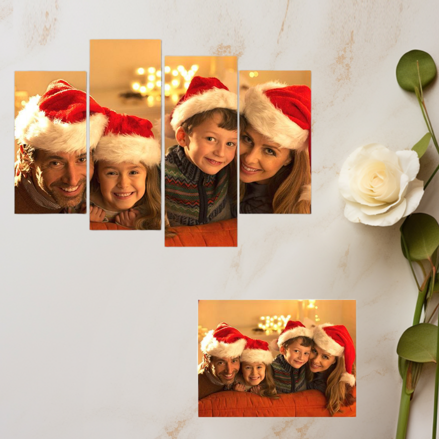 Custom Photo Frameless 4-Piece Canvas Set Home Decoration Anniversary Gift Christmas Gift