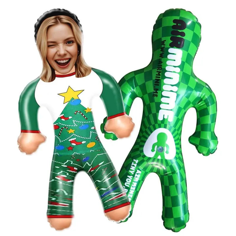 Custom Face Green Christmas Pyjama Set Blow Up Dolls