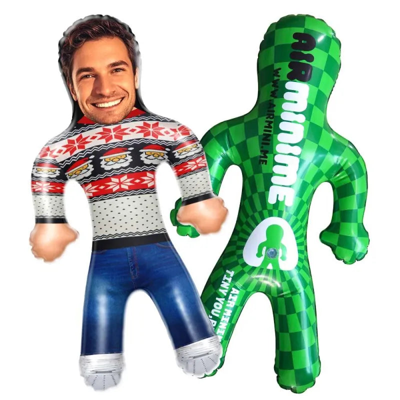 Custom Face Christmas Sweater Blow Up Dolls Funny Inflatable Balloon