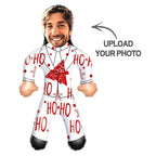 Custom Face White Christmas Suit Blow Up Dolls Funny Inflatable Balloon