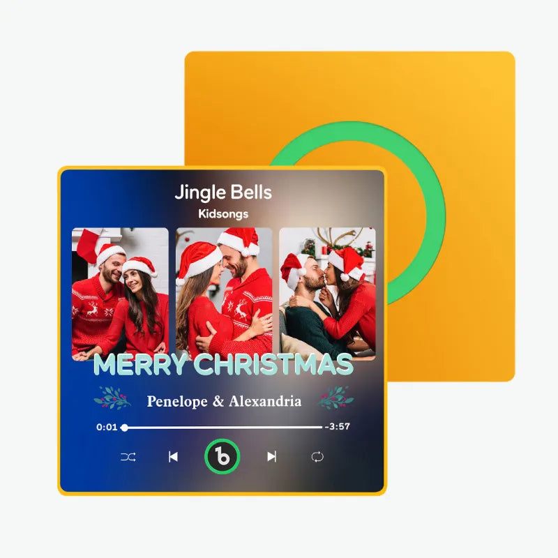 FridgeBeats Framed 4.0 Custom 3 Photos Music Fridge Magnet