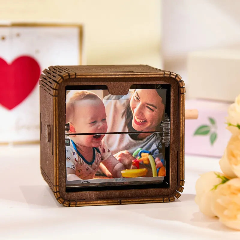 Custom 8/16 Photos Music Flipbook Frame with Light Unique Mother's Day Gifts